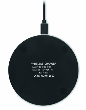 Logo trade promotional merchandise photo of: Glass wireless 10W charger