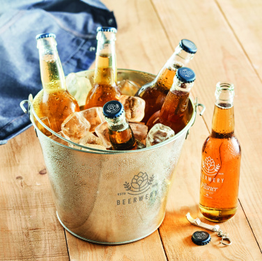 Logo trade promotional giveaway photo of: Metal beer bucket 4L