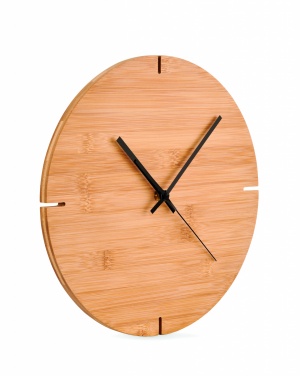 Logo trade promotional giveaways picture of: Round shape bamboo wall clock