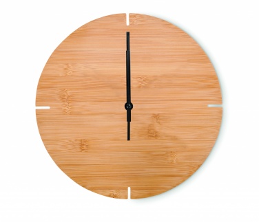 Logo trade promotional item photo of: Round shape bamboo wall clock