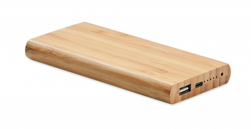 Logo trade promotional giveaways image of: 6000 mAh Bamboo power bank