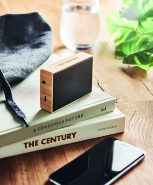 Logotrade business gift image of: Solar bamboo wireless speaker