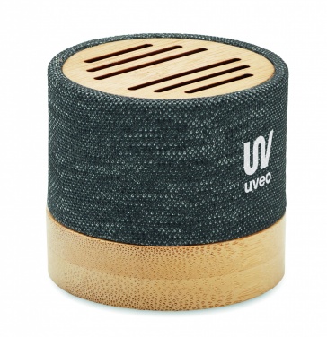 Logo trade promotional gifts picture of: Bamboo RPET wireless speaker
