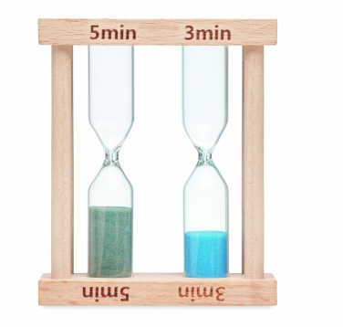 Logo trade business gifts image of: Set of 2 wooden sand timers