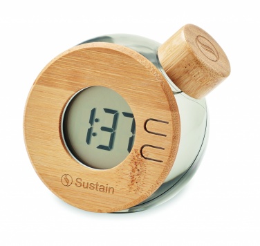 Logotrade business gifts photo of: Water powered bamboo LCD clock