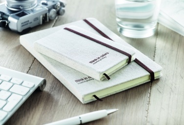 Logo trade advertising products picture of: A6 canvas notebook lined