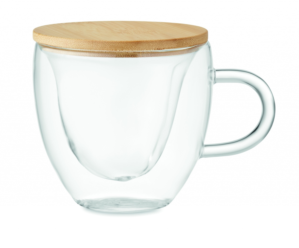 Logo trade business gifts image of: Double wall borosilicate glass