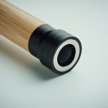 Logo trade promotional item photo of: 3-in-1 bamboo flashlight with an emergency hammer and seatbelt cutter