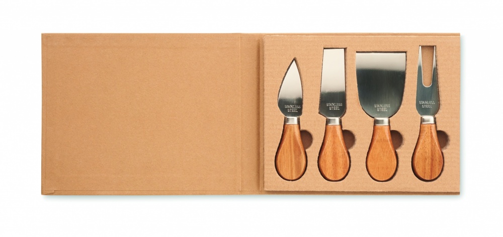 Logo trade promotional products picture of: Set of 4 cheese knives