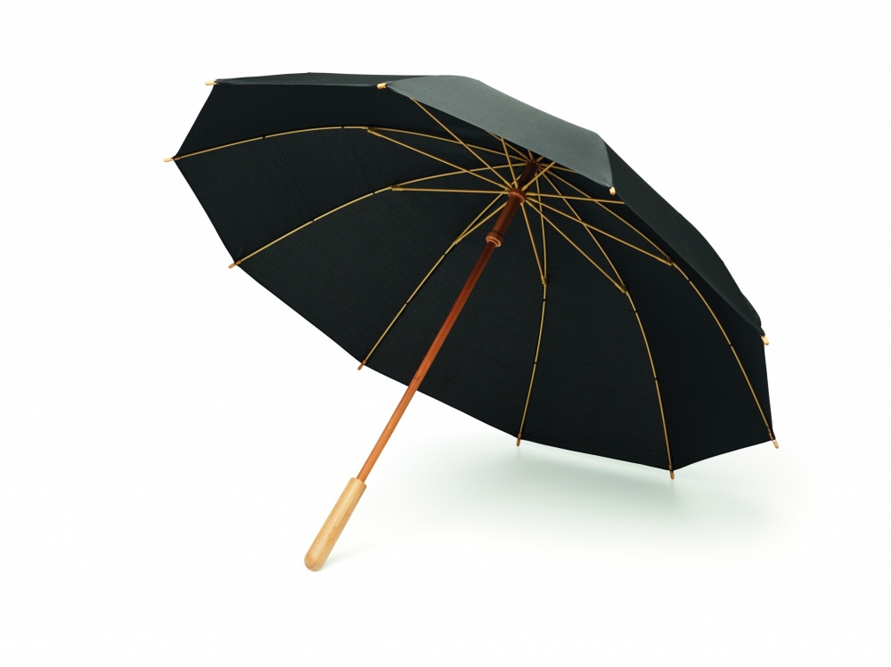 Logo trade corporate gift photo of: 23,5 inch RPET/bamboo umbrella