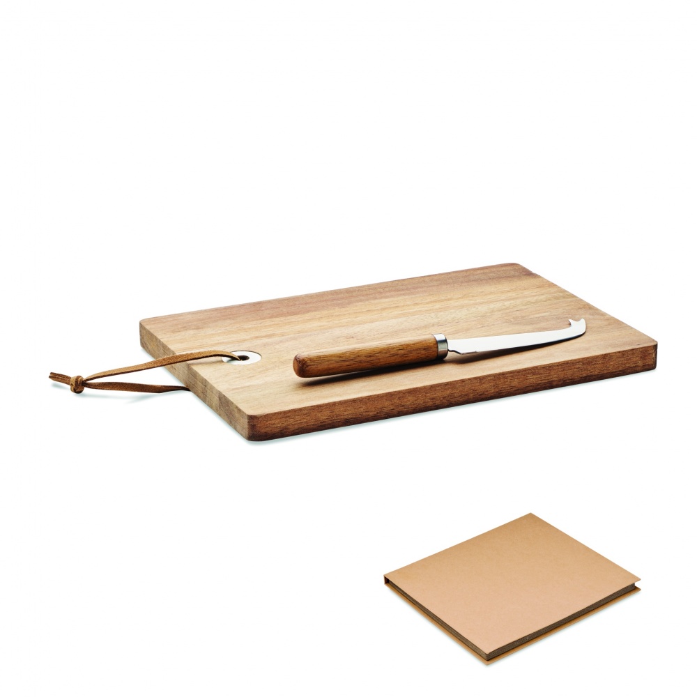 Logo trade promotional gifts image of: Acacia wood cheese board set Hannover