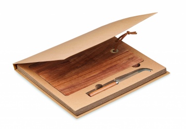 Logo trade promotional giveaway photo of: Acacia wood cheese board set Hannover
