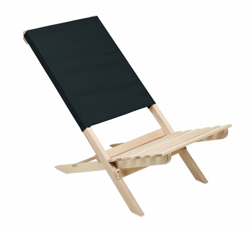 Logo trade promotional gift photo of: Foldable wooden beach chair