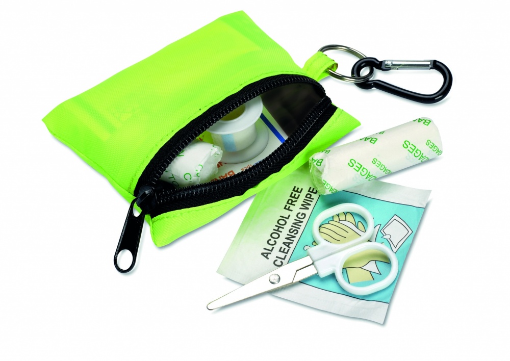 Logotrade advertising products photo of: First aid kit w/ carabiner