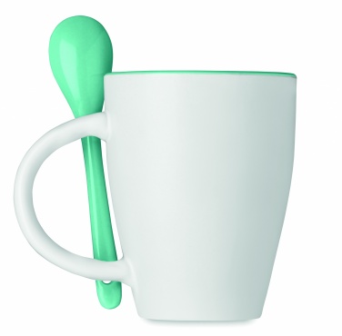 Logotrade promotional giveaway image of: Bicolour mug with spoon 250 ml