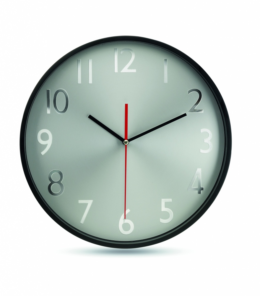 Logo trade promotional items image of: Wall clock w silver background