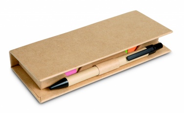 Logo trade promotional merchandise image of: Sticky memo set recycked w/pen