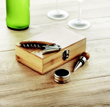Logotrade business gifts photo of: Wine set in bamboo box