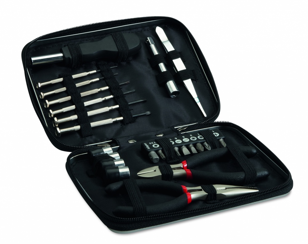 Logo trade promotional merchandise picture of: 26 pcs tool in aluminium case