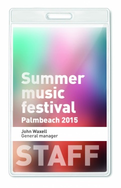 Logo trade promotional item photo of: Transparent badge 7.5cmx12.5cm