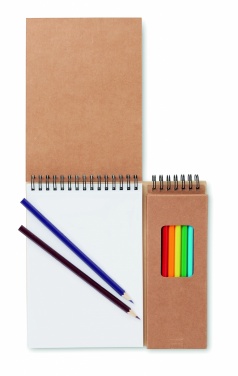 Logo trade promotional giveaways image of: Colouring set with notepad