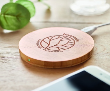 Logotrade promotional merchandise picture of: Wireless charger bamboo 5W