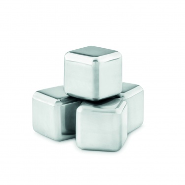 Logotrade promotional item image of: Set of 4 SS ice cubes in pouch