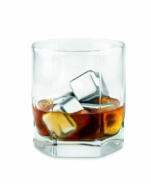 Logo trade promotional giveaway photo of: Set of 4 SS ice cubes in pouch