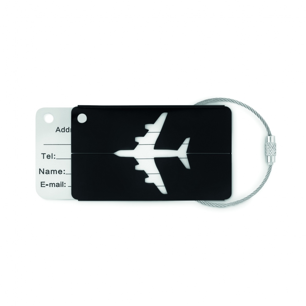 Logo trade promotional items image of: Aluminium luggage tag