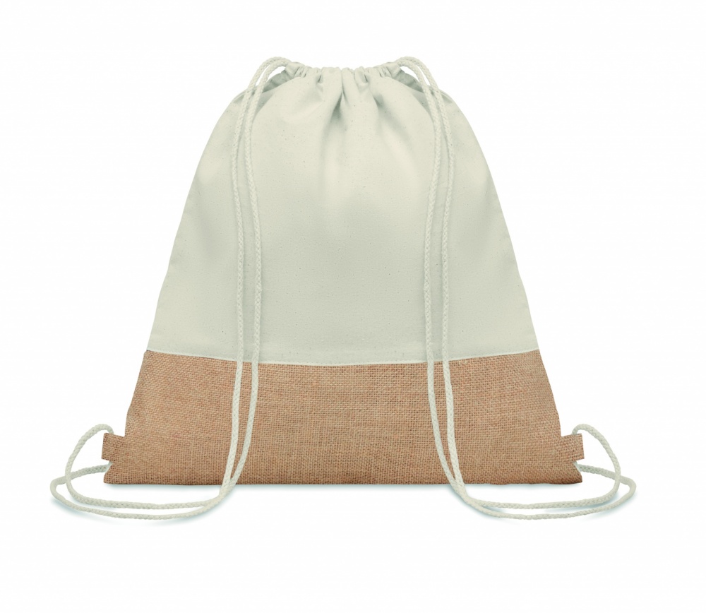 Logo trade corporate gift photo of: Drawstring bag w/ jute details