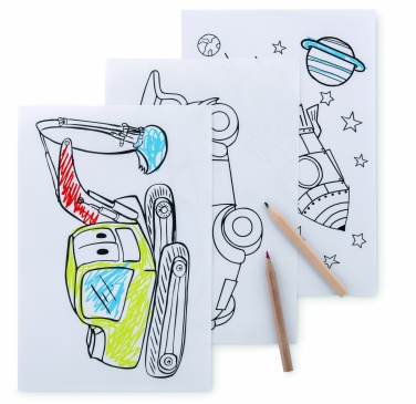 Logo trade business gifts image of: Colouring set with 6 pencils