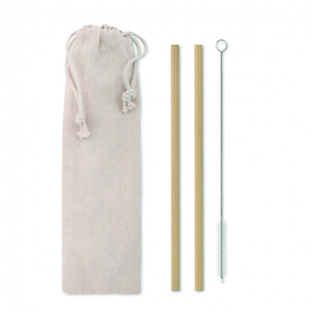 Logotrade corporate gift image of: Bamboo Straw w/brush in pouch