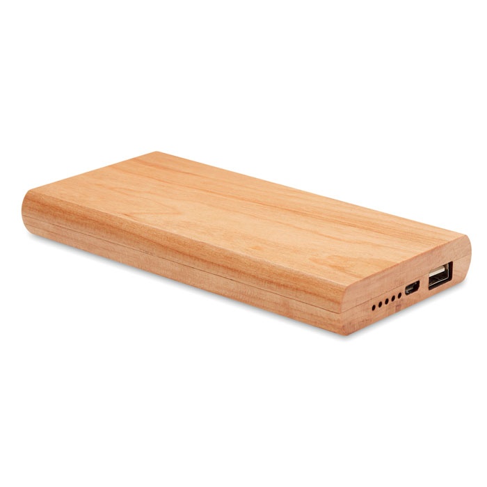 Logotrade promotional giveaway image of: Power bank 4000 mAh Bamboo ARENA POWER