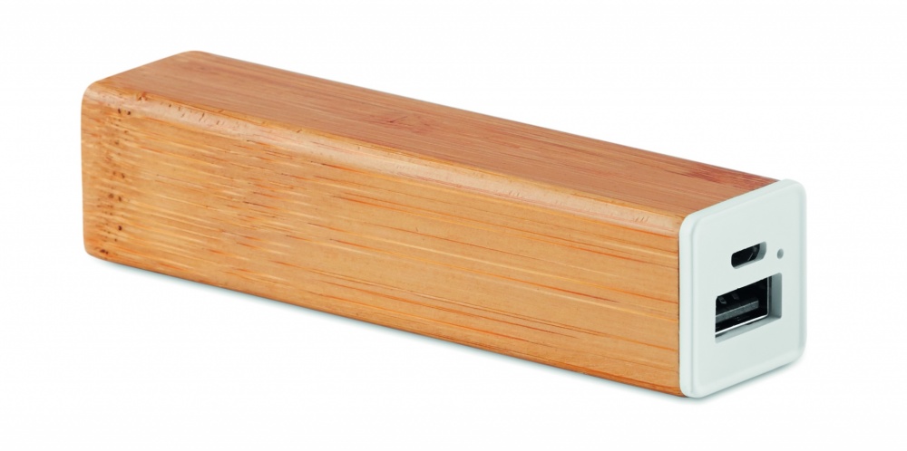 Logo trade promotional product photo of: Power bank bamboo 2200 mAh POWERBAM