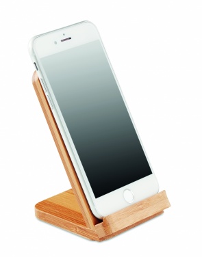 Logo trade promotional products picture of: Bamboo wireless charge stand 5W WIRESTAND
