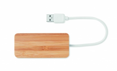 Logo trade promotional gift photo of: Bamboo USB 3 ports hub