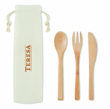 Logo trade promotional merchandise image of: Bamboo cutlery set