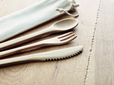 Logo trade corporate gifts image of: Bamboo cutlery set