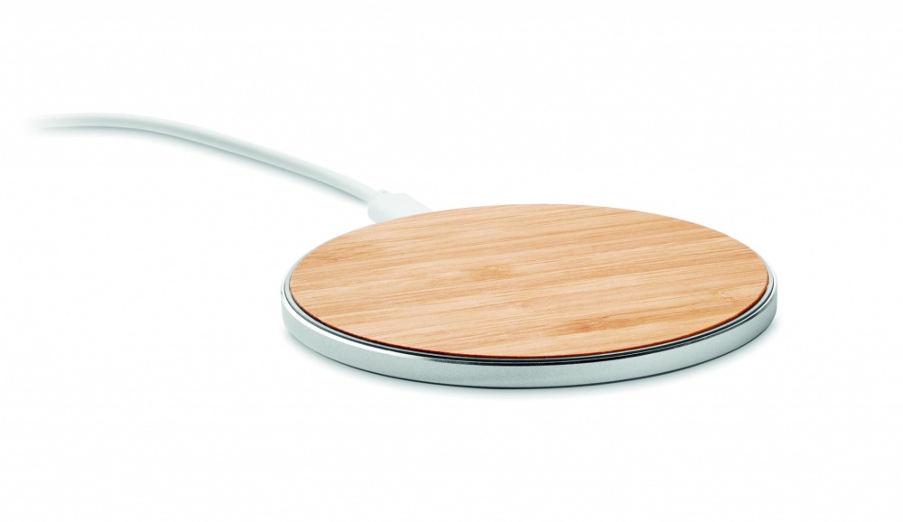 Logo trade promotional items image of: Bamboo wireless charger 10W DESPAD