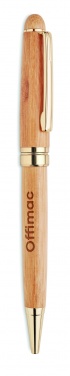 Logo trade business gift photo of: Bamboo twist-action ballpoint pen in a box