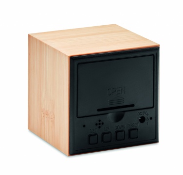 Logo trade corporate gifts picture of: LED alarm clock bamboo casing Dortmund