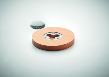 Logotrade promotional item picture of: Bamboo bottle opener/ coaster DAKAI