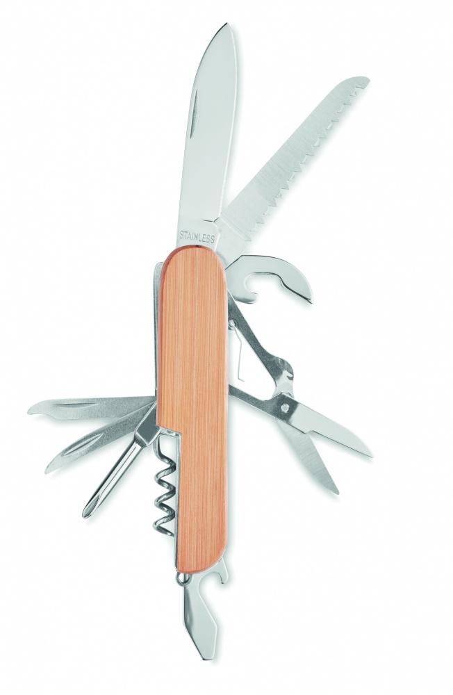 Logotrade corporate gift image of: Multi tool pocket knife bamboo