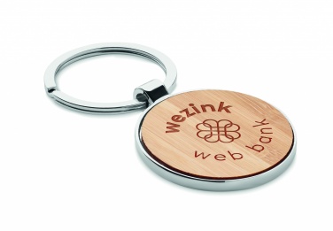 Logotrade corporate gift image of: Round key ring metal bamboo Dobele