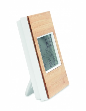 Logotrade promotional merchandise photo of: Weather station bamboo front TURKU