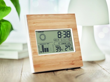 Logotrade corporate gift picture of: Weather station bamboo front TURKU