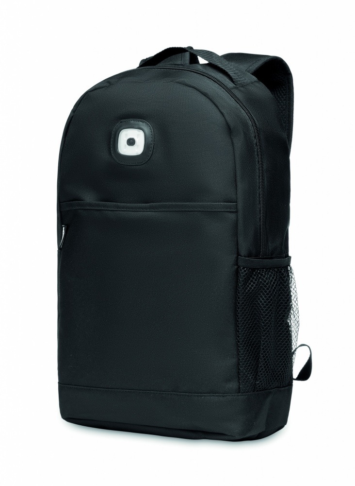 Logotrade promotional giveaway image of: Backpack in RPET & COB light