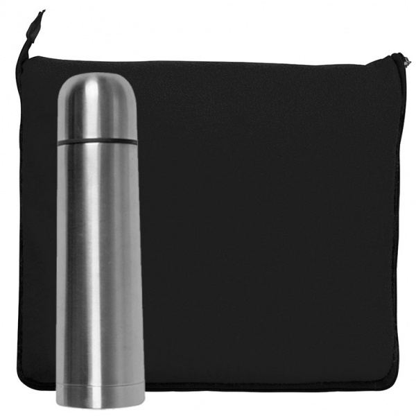 Logo trade business gifts image of: Set fleece blanket and thermal flask LIVERPOOL
