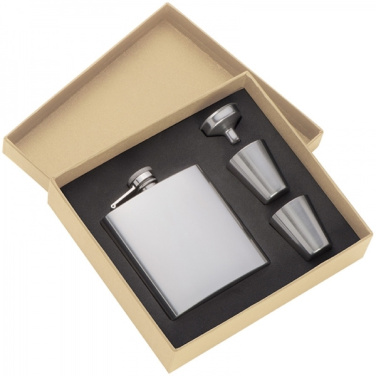 Logo trade corporate gifts image of: Hip flask with 2 shot glasses SANDVIKEN 170 ml