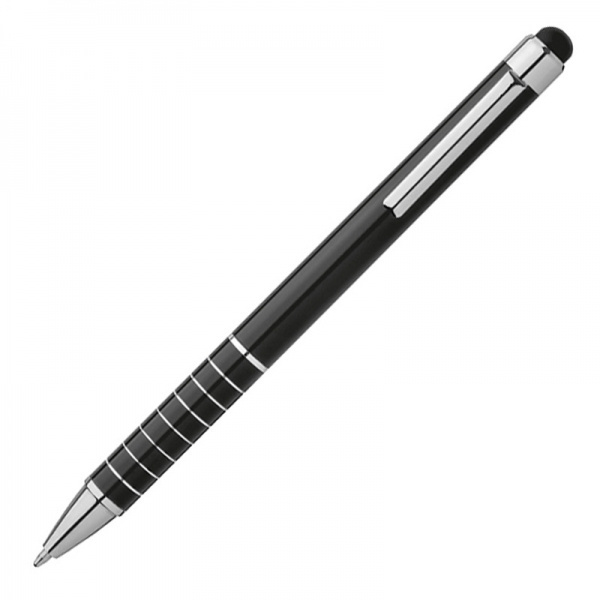Logo trade promotional products image of: Metal ballpen with touch pen LUEBO
